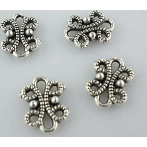 60pcs Tibetan Silver Charms Bails Connectors Pendants 9x12mm Jewelry Findings
