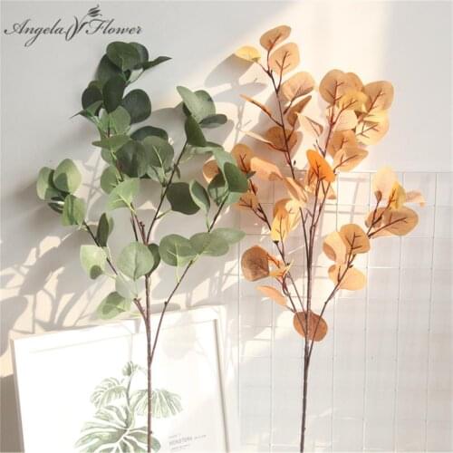 84cm artificial flower eucalyptus leaves money leaf ginkgo garden office home DIY wedding decor plants green wall fake flower