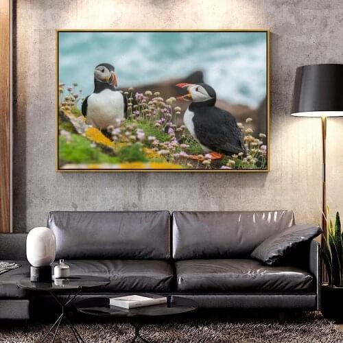 Artcozy Oil Canvas Painting puffins For Home Decoration Wall Art