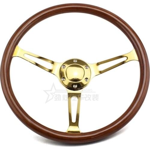 Automobile Refitting 14 / 15 Inch Solid Wood Is Suitable for The Old Santa Volkswagen Jetta Mahogany Steering Wheel