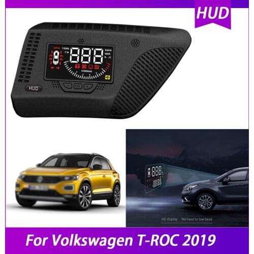 HUD Auto Car Head Up HD Display Windshield Speed Projector Security Alarm Overspeed RPM Voltage For Volkswagen T-ROC 2019
