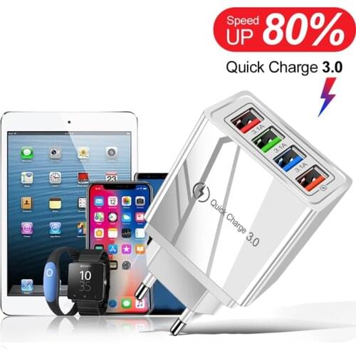 Quick Charge 3.0 For iPhone Charger Wall Fast Charging For Samsung S10 S9 S8 Plug Xiaomi Mi Huawei Mobile Phone Chargers Adapter