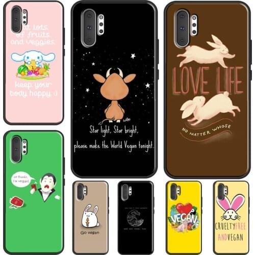 VEGAN QUOTES Rabbit LOVE VEGGIE Case For Samsung Galaxy S21 Ultra Note 20 Note 10 Plus S8 S9 S10 Plus S10e S20 FE Cover