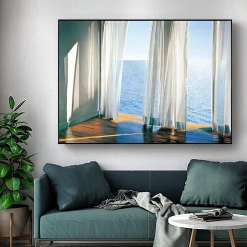 Sea Landscape Decorative Interior Painting Wall Art Modern Art Picture for Living Room Home Decor Nordic Wall Posters and Prints