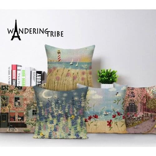 Cartoon Flower Throw Pillow Case Colorful Floral Decorative Cushion Cover Life Decor Pillows Cases for Couch Bed Almofada Kissen