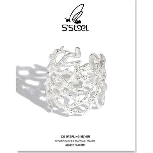 SSTEEL Designer Ring For Women Sterling Silver 925 Minimalist Trendy Handmade Opening Rings Anillo Plata 925 Mujer Fine Jewelry