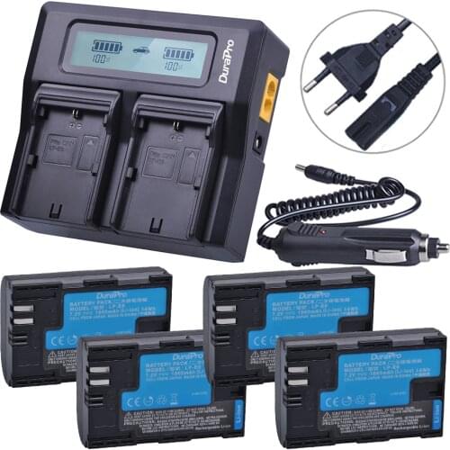 4PC Sanyo cell LP-E6 LP-E6N LP E6 Camera Battery +LCD Quick Charger for Canon EOS 5DS 5D Mark II Mark III 6D 7D 60D 60Da 70D 80D