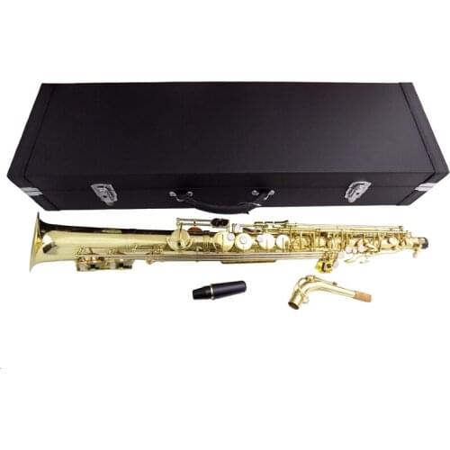 Eb Straight Alto Sax with wood case Yellow brass saxophone Musical instruments professional