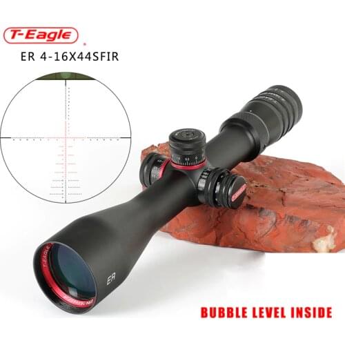 T-EAGLE 4-16x44 with Bubble Level Tactical Optic Cross Sight Green Red Illuminated Riflescope Hunting Rifle Scope Sniper Airsoft