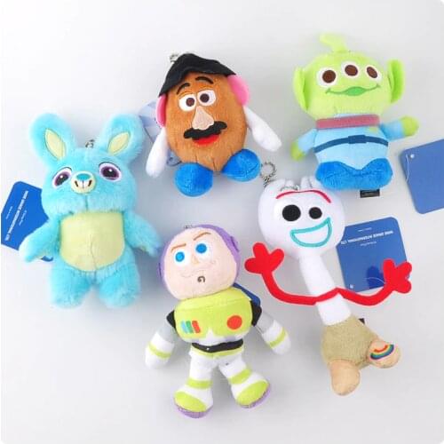 IVYYE Toy Story Buzz Aliens Anime Stuffed Plush Dolls chain Pendant Fluffy Ornament Dolls Keychain Cartoon Soft Toys Gifts New