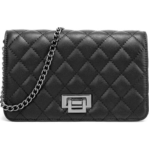 Summer New Cowhide Bags For Women 2021 Luxury Handbags Single Shoulder Chain Purses Crossbody Simple Elegant Diamond Pattern