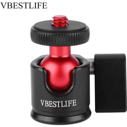 VBESTLIFE Metal 360 Degree Rotatable Mini Tripod Ball Head 1/4" Screw Mount for DSLR Camera Monitor Fill Light Accessories