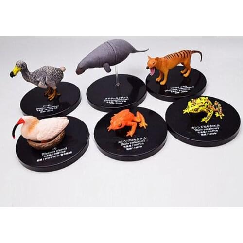 Mini pvc figure Simulated animal extinction animal seaweed breeder arrow frog bag wolf 5pcs/set