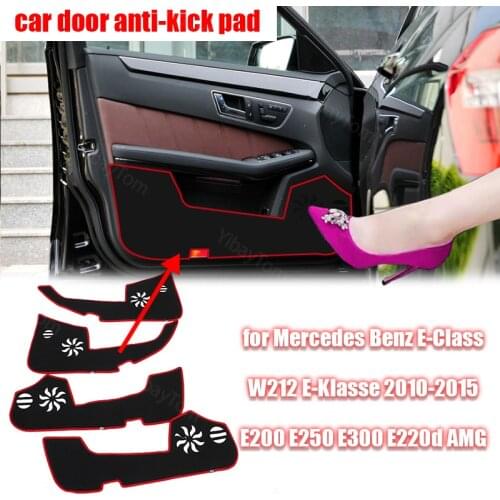 Polyester Trim Decal Carpet for Mercedes Benz E-Class W212 2010-15 AMG Car Door Anti Kick Pad Sticker Protective Mat Accessories