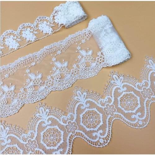 New mesh yarn barcode three-dimensional water-soluble embroidery childrens clothing Accessories 14 cm wide lace