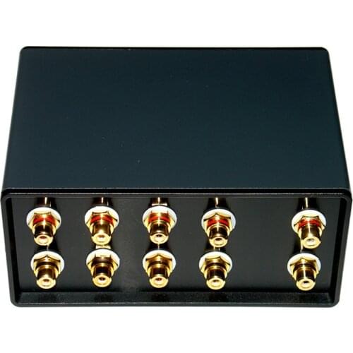 1 Input 4 Output Simultaneously Passive Audio Signal Switcher Switch Selector Box Sound HiFi Audio Signal Splitter With RCA