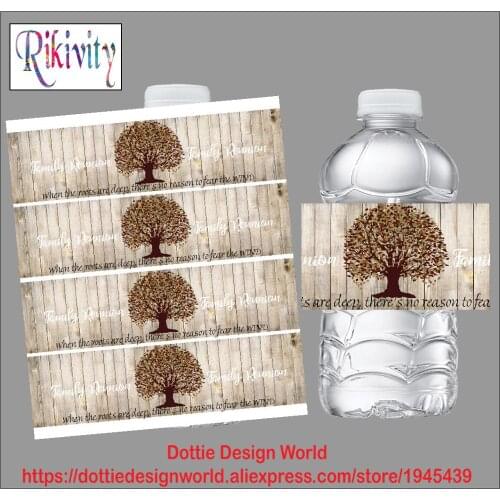 Rikivity Personalized 20 Family Reunion Water Bottle Wine Beer Labels Candy Bar Wrapper Stickers Birthday Party Decoration Favor