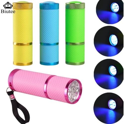 BIUTEE Portable Mini Nail Dryer UV LED Light Curing Lamp Flashlight for Nail Gel Nail Polish 4 Colors Fast Dryer Manicure Tool