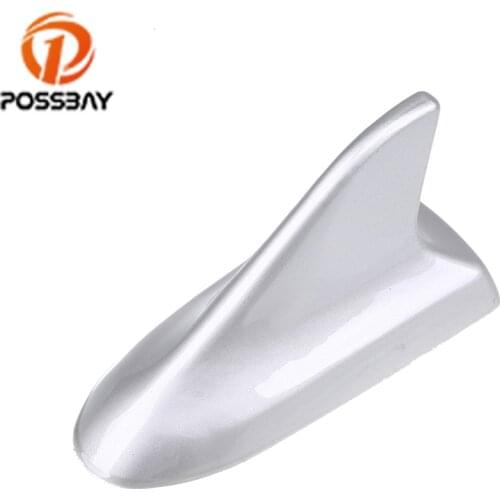 POSSBAY Sliver Car Shark Fin Antenna Automobiles Roof Aerial Decoration for Hyundai Mazda VW Audi Universal Auto Stickers Decals