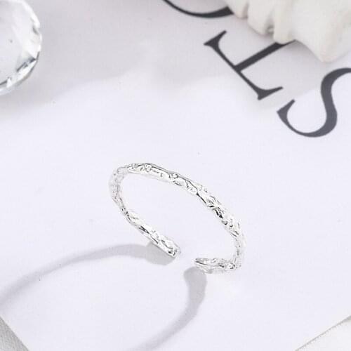 Simple Twist Matte Slim Ring Silver Color Opening Adjustment Ring Womens Wedding Jewelry Engagement Ring Valentines Gift