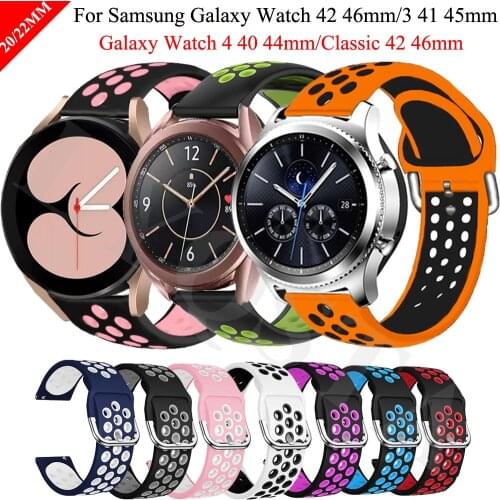 20 22mm Strap For Samsung Galaxy Watch 3 41 45mm Smart Wrist Band Sport Bracelet Watch4 40 44mm Classic 42 46mm Watchband Correa