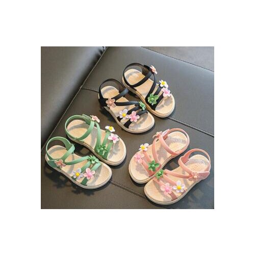 2021 new childrens sandals Girl Flower lovely princess shoes childrens soft bottom non slip versatile beach sandals