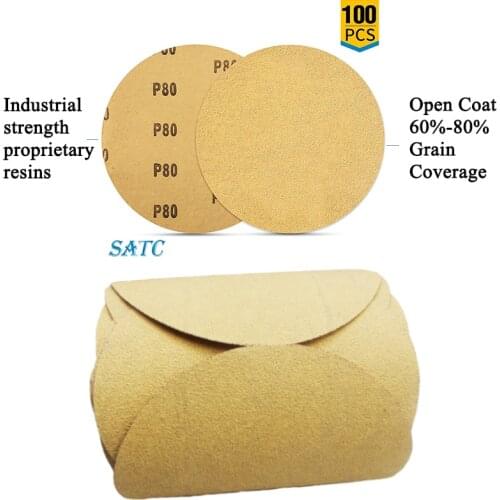 Sanding Disc Sandpaper 6" 100 Roll PSA Sticky Back 80 Grit Round With Adhesive Back Premium Aluminum Oxide Grain 80 Grit