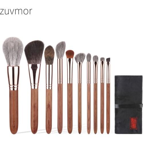 Shoushoulang Professional Handmade Make Up Brushes Set Face Powder Eye Shadow Brush Soft Squirrel Goat Hair Makeup Brushes Kit