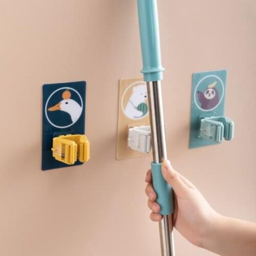 No-punching Mop Rack Toilet Hook Bathroom Stick Broom Rack Rack Rack Rack Rack Mop Clip