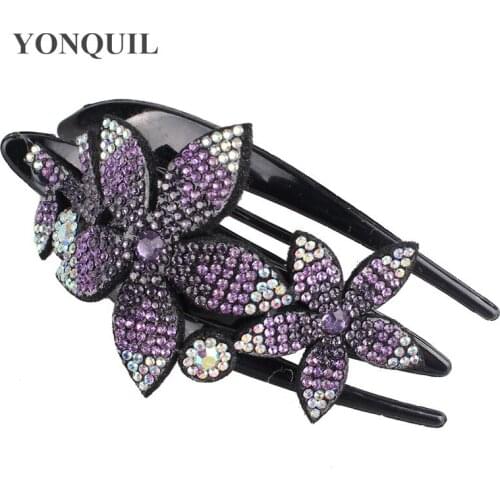 Rhinestone Flower Duckbill Hair Claws Vintage Hair Clips Hair Accessories For Women Shinning Hairpin Ponytail Headwear