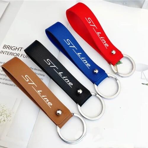 Car key bag anti-lost rope Handmade original business leather keychain For Ford Focus mk2 st Vignale / st-line f150