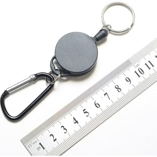 2pcs Heavy Duty Retractable Key Holder with a Retractable Steel Wire Cable Belt Clip Backpack Accessories