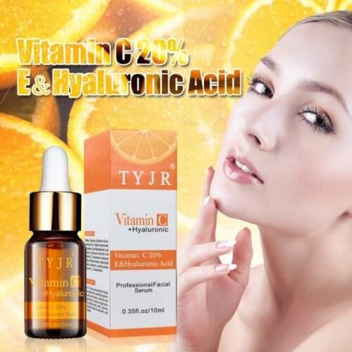 TYJR Pure Vitamin C Serum Liquid Freckle Removal Acne Scars Hyaluronic Acid Anti-wrinkle Vc Face Serum Fade Dark Circles
