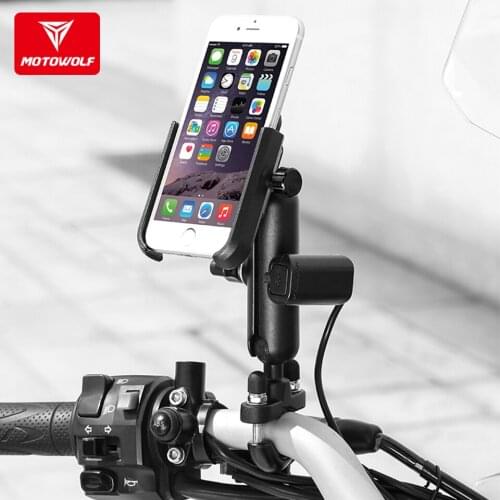 Universal Motorcycle mobile phone holder Electric-bick charging navigation frame Riding stable fixed anti-shake GPS frame