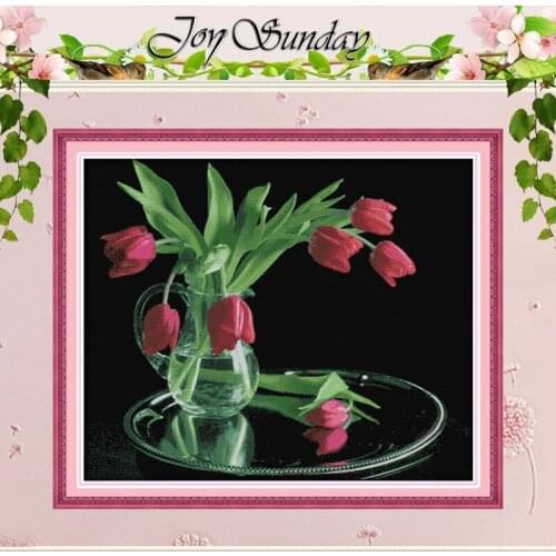 Tulip (2) Flower Counted Cross Stitch 11CT 14CT Cross Stitch Sets Wholesale Chinese Cross-stitch Kits Embroidery Needlework
