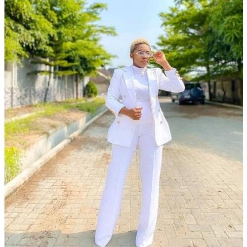 Office Lady Two Pieces Set Women Vintage High Quality Blazer Pant Suits Bussiness Notched Casual Trousers Suits OL Wholesale