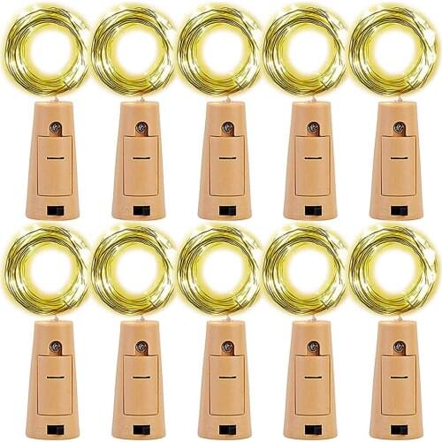 10 PCS Battery powered cork bottle light 2m LED light bar light birthday party wine bottle stopper light bar (Without battery)
