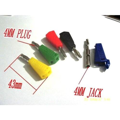 100 pcs 5 Color Banana PLUG FOR Test Probes 4MM BINDING POST Jack Soldering
