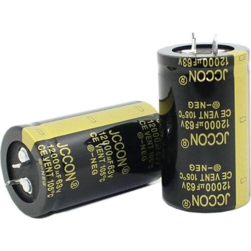 2PCS JCCON Thick-foot electrolytic capacitor 63v12000uf volume 30*50 Inverter power Audio amplifier power capacitor