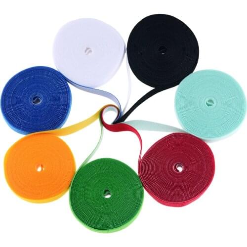 5M/Roll 2CM Width Plastic Magic Self-Adhesive Tape Back To Back Velcros DIY Nylon Cable Clip Ties Wire/Desktop Management
