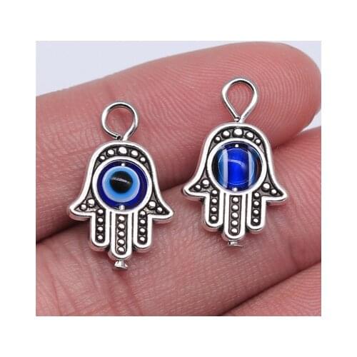 5Pcs 13*20mm Antique Gold Silver Plated Hands Wicca Eyes Charms For DIY Jewelry Making Earrings Pendant Accessories Handcraft