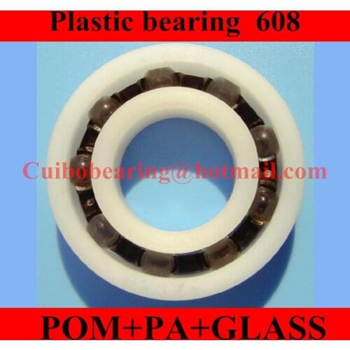 50 PCS 608 POM Plastic bearings PA Glass Balls size:8x22x7mm