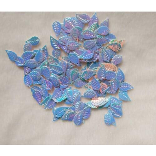 540pcs/Lot 10mm shine Light Blue Leaves AB color Sequin Sewing/Embellishment Finds DIY garment accessories