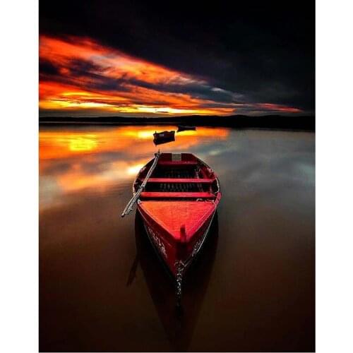 Daimond Painting Full Square/Round Drill Boat lake scenery 5D Diamond Rhinestone Embroidery Painting Cross Stitch Kit Picture