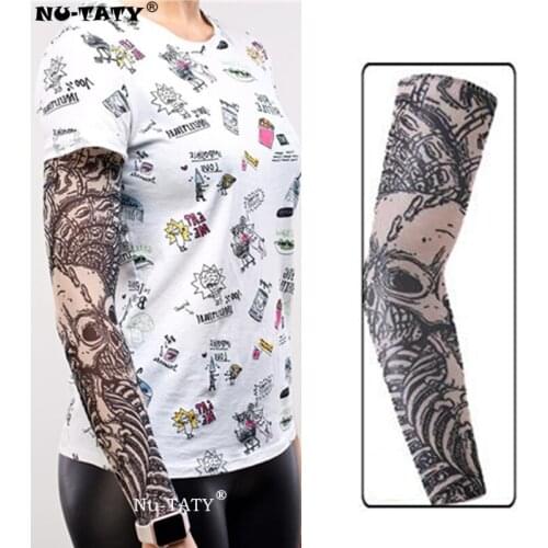 Nu-TATY White bone Man&woman style Tattoo Sleeve Stockings Body Art Leggings Cool Boys Girls Party Wearings