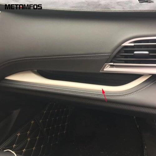 For Subaru Outback 2020 2021 2022 Carbon Fiber Copiloto Storage Box Glove Locker Strip Cover Molding Trim Inner Car Accessories