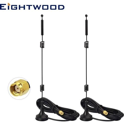 Eightwood 2pcs Dual Band 2.4GHz 5GHz 5.8GHz MIMO RP-SMA Male WiFi Antenna for Wireless Router Mini PCI Express PCIE Network Card