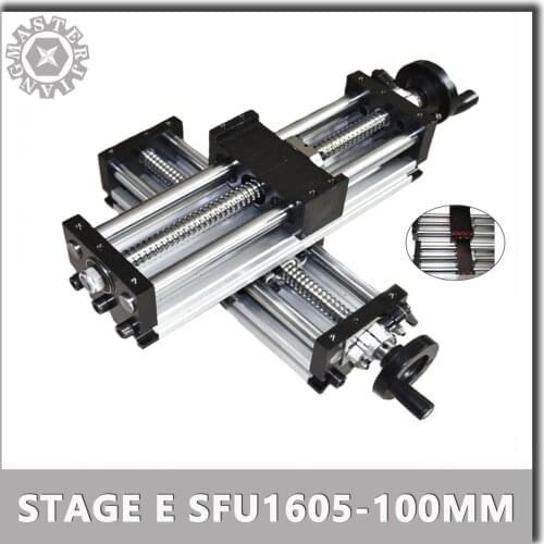 SFU1605-100mm NHK90 Linear Guide Rails CNC Manual Linear Actuator System Module Table 100mm Travel Length Ballscrew Sliding