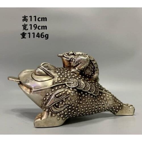 Feng Shui Three Legged Money For Frog Fortune white copper Toad Figurin Chinese Coin Metal Cupronickel Craft Home Decor 1146 G