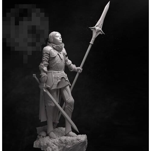 32mm Resin Model figure GK Joan of Arc Female warrior in armor Fantasy theme Unassembled and unpainted kit